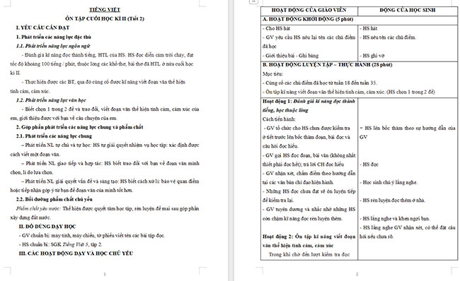 Giáo án Tiếng Việt 5 Ôn tập cuối năm học (Tiết 2)