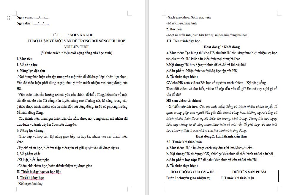 Ngữ văn 8 Bài 3: Nói và nghe