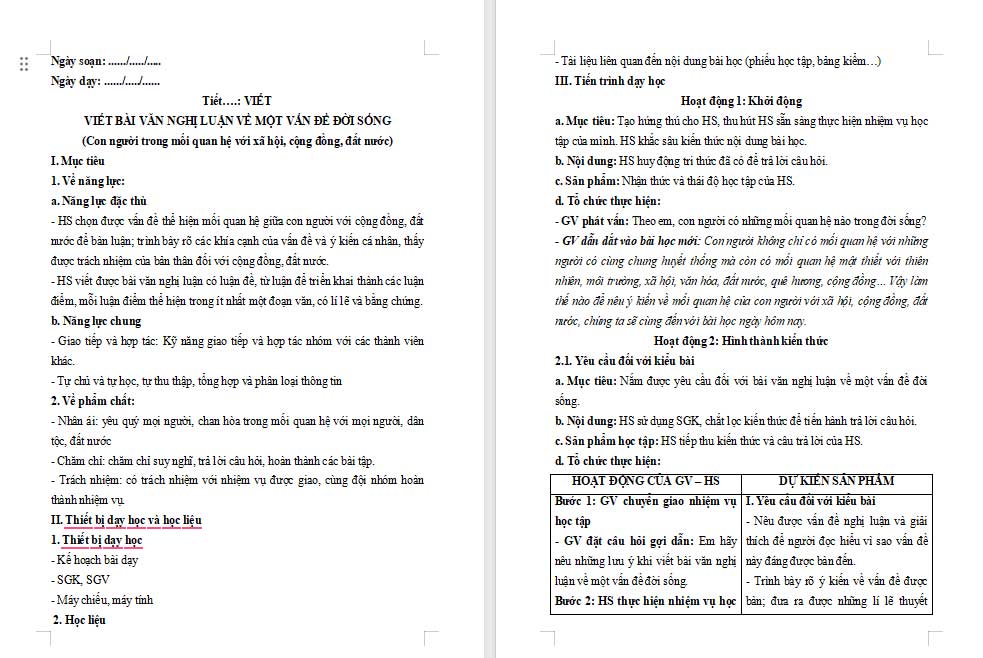 Viết bài văn nghị luận về một vấn đề đời sống