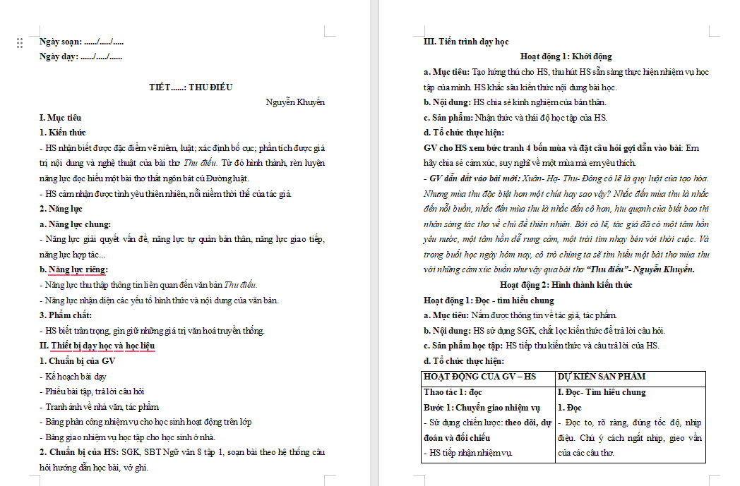 Giáo án PowerPoint Ngữ văn 8 Bài 2: Thu điếu