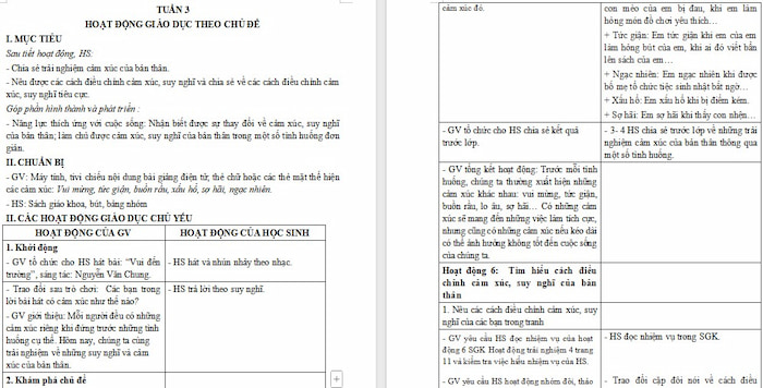 Giáo án Hoạt động trải nghiệm 4 Tuần 3