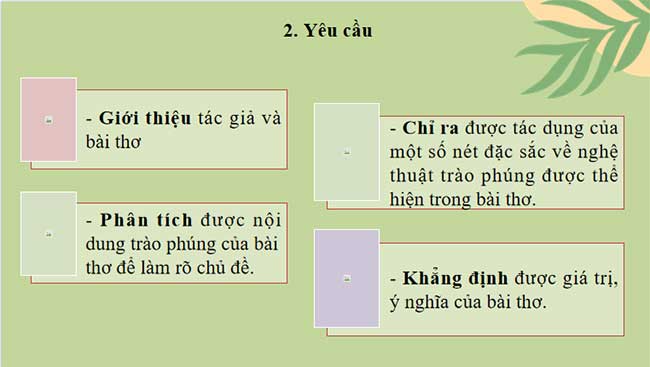PowerPoint Ngữ văn 8 Bài 4 Viết bài văn phân tích một tác phẩm văn học thơ trào phúng