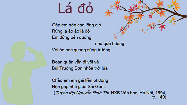 Giáo án PowerPoint Ngữ văn 8 Bài 7: Lá đỏ