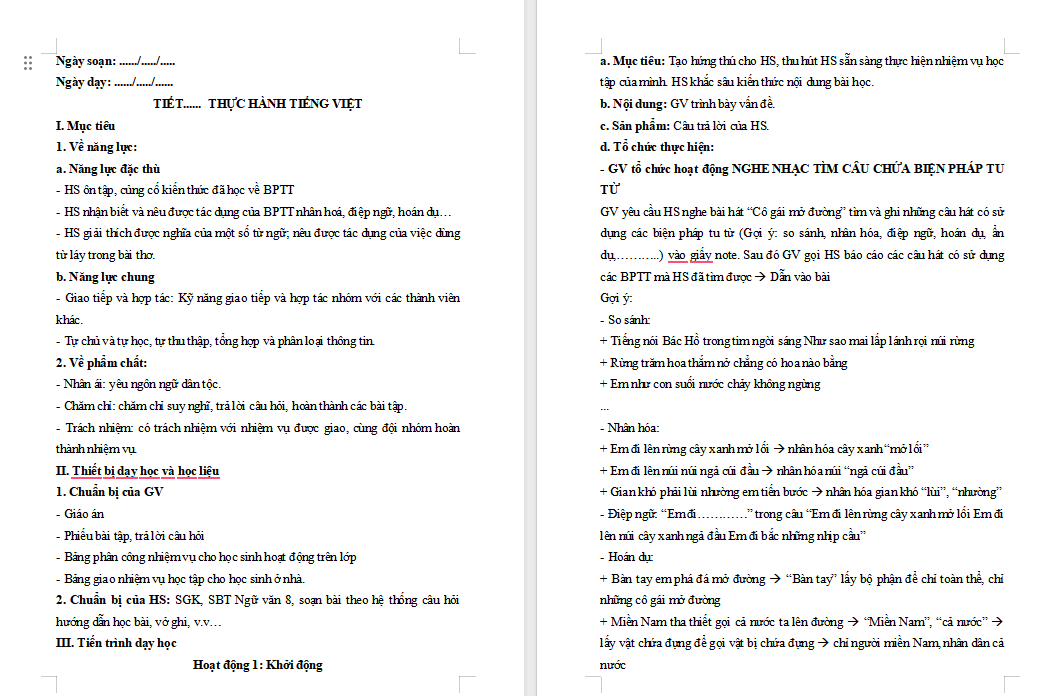 Thực hành tiếng Việt trang 40