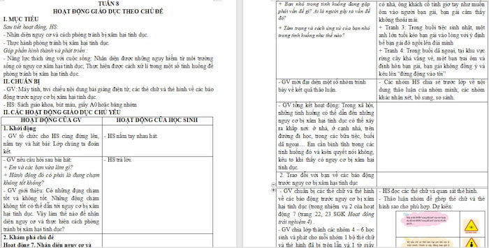 Giáo án Hoạt động trải nghiệm 4 Tuần 8