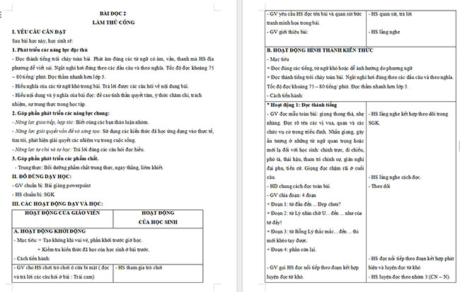 Giáo án Tiếng Việt 5 Làm thủ công