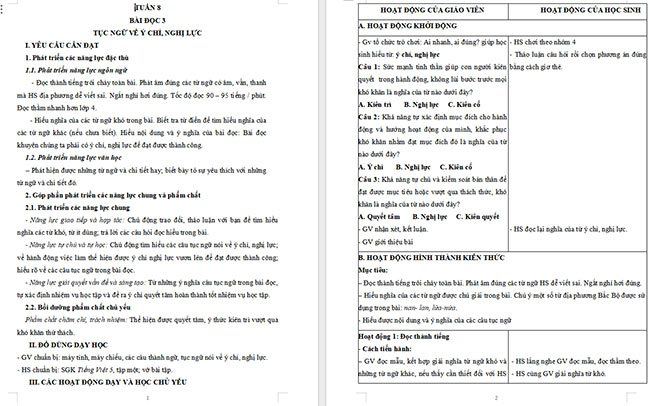 Giáo án Tiếng Việt 5 Tục ngữ về ý chí, nghị lực