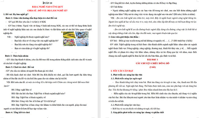 Giáo án Tiếng Việt 5 Câu chuyện chiếc đồng hồ