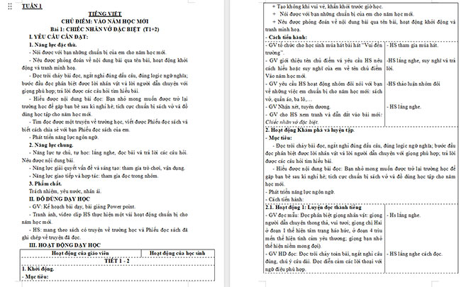 Giáo án Tiếng Việt 3 Chiếc nhãn vở đặc biệt