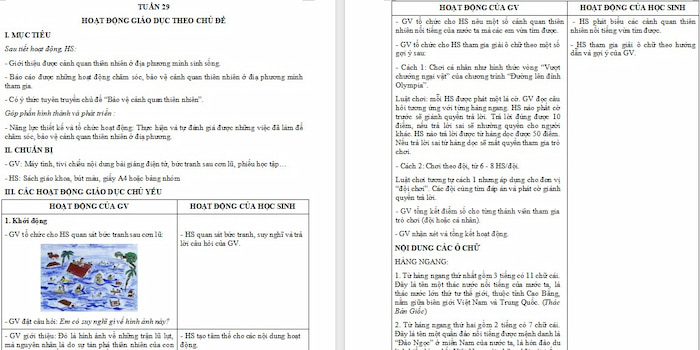 Giáo án Hoạt động trải nghiệm 4 Tuần 29