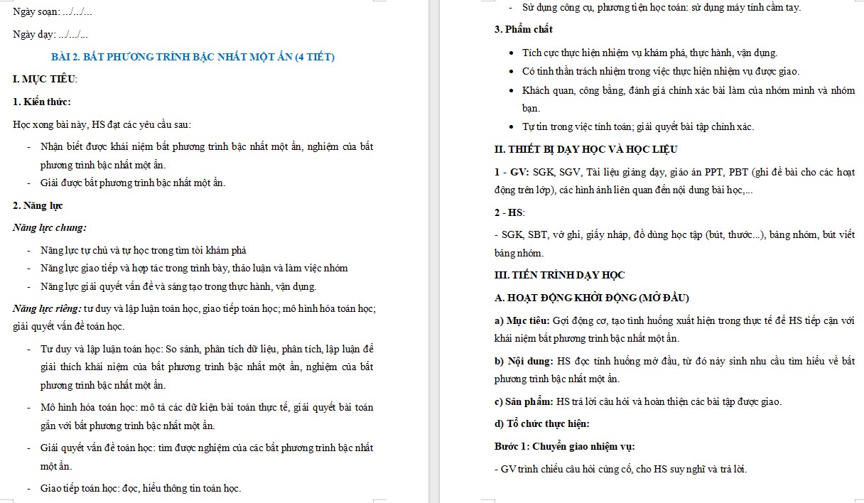 PowerPoint Toán 9 Cánh Diều Bài Bất phương trình bậc nhất một ẩn