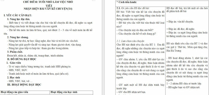 Giáo án Tiếng Việt 4 Tìm ý và viết đoạn văn cho bài văn kể chuyện