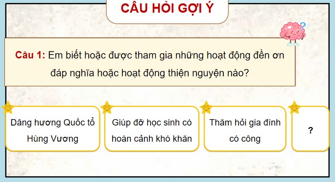 PowerPoint Tiếng Việt 4 Kể về một hoạt động đền ơn đáp nghĩa hoặc một hoạt động thiện nguyện