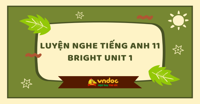 Luyện nghe Tiếng Anh 11 Bright Unit 1
