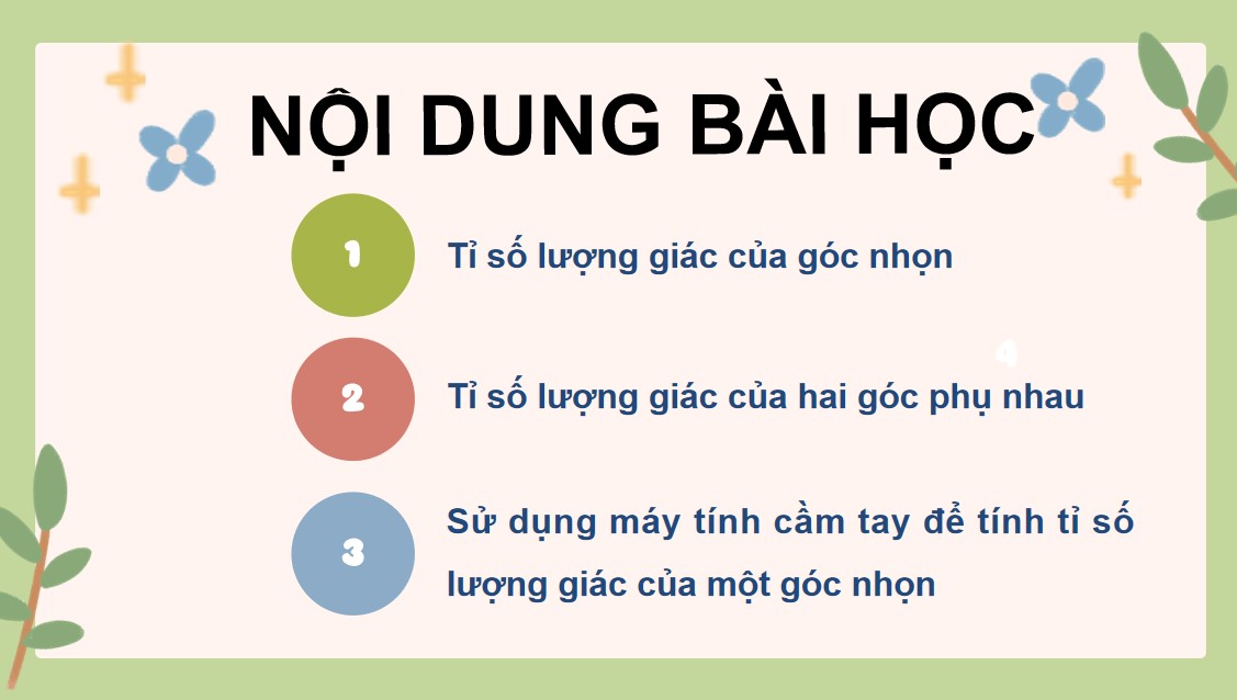 PowerPoint Toán 9 Cánh Diều Bài Tỉ số lượng giác của góc nhọn