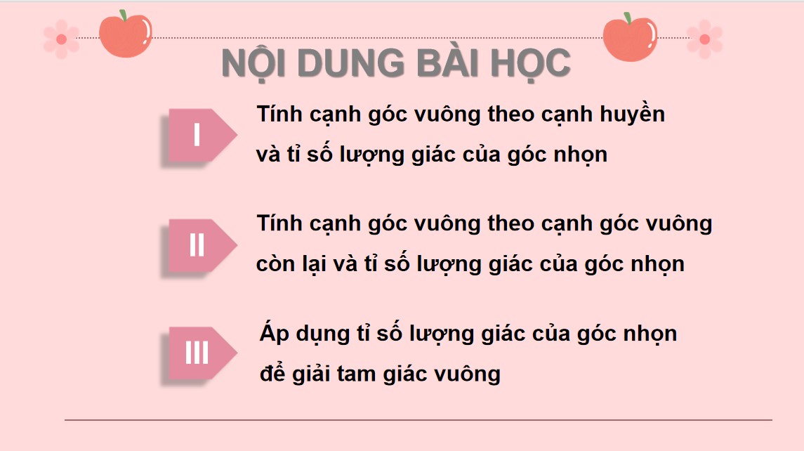 PowerPoint Toán 9 Cánh Diều Bài Một số hệ thức về cạnh và góc trong tam giác vuông