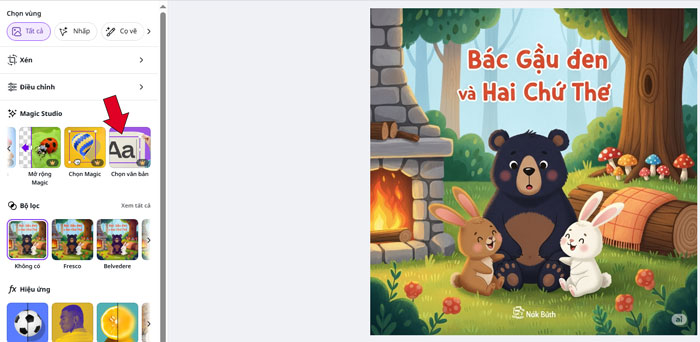 Vào Canva sửa lại