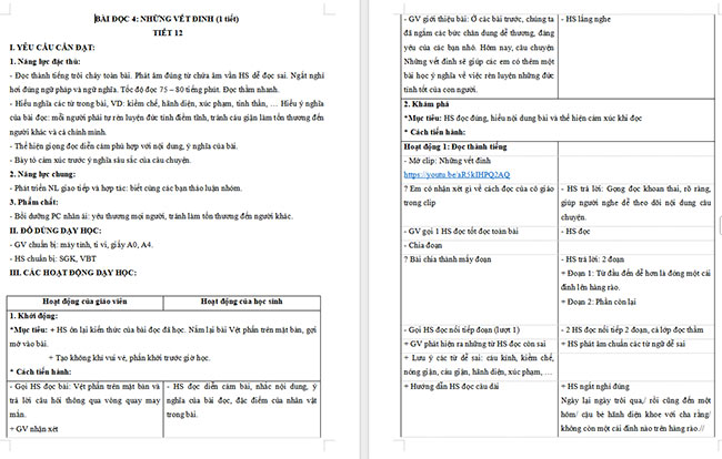 Giáo án Tiếng Việt 4 Những vết đinh