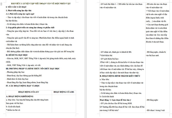 Giáo án Tiếng Việt 4 Luyện tập viết đoạn văn về một nhân vật trang 11