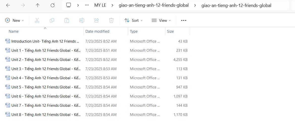 Giáo án tiếng Anh 12 Friends Global