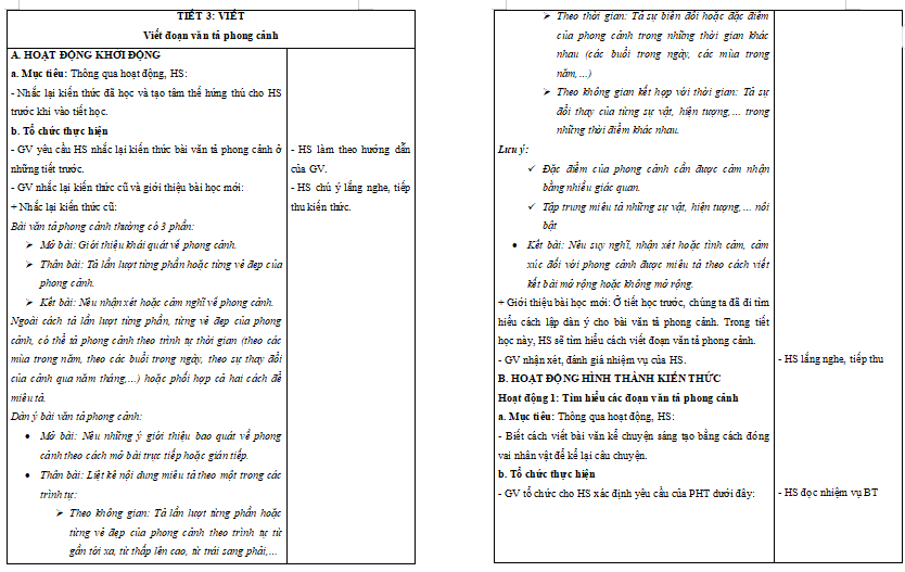 ài 14: Viết đoạn văn tả phong cảnh