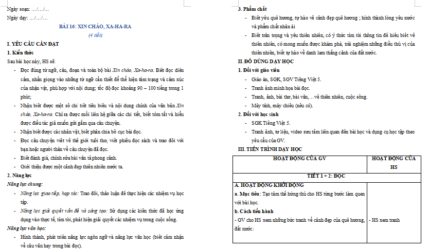 Bài 16: Xin chào, Xa-ha-ra