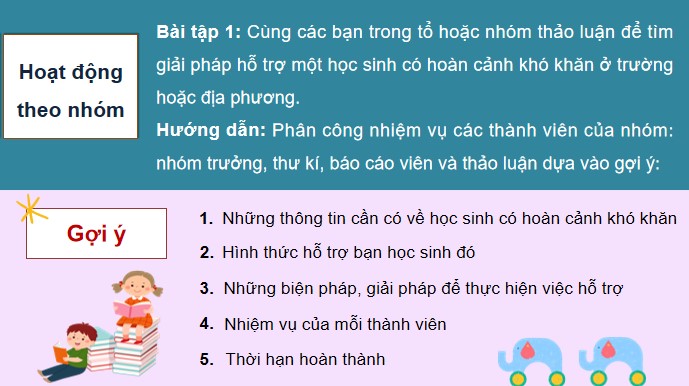 PowerPoint Tiếng Việt 4 Thảo luận về việc hỗ trợ học sinh có hoàn cảnh khó khăn