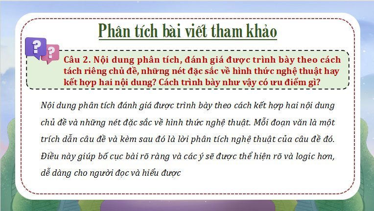Viết văn bản nghị luận phân tích đánh giá một bài thơ