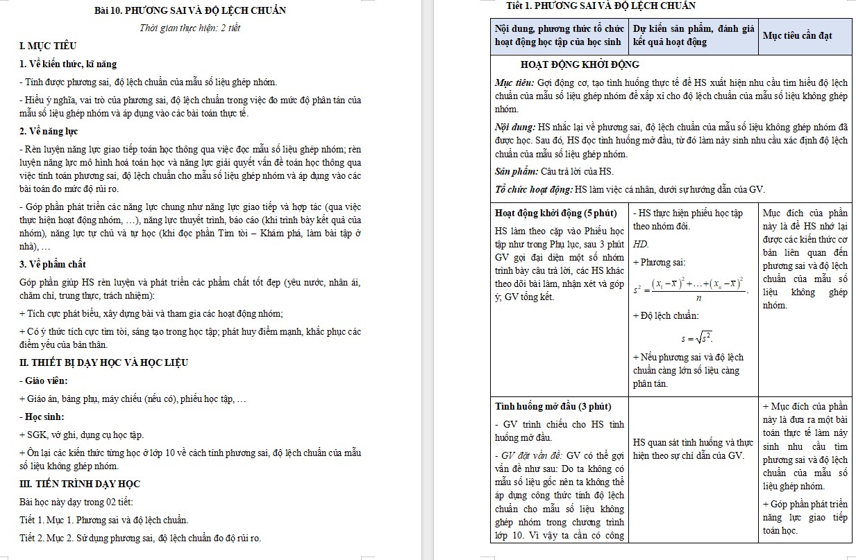 Giáo án Bài 10 Toán 12 Kết nối tri thức