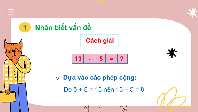 PowerPoint Toán 2: 13 trừ đi một số