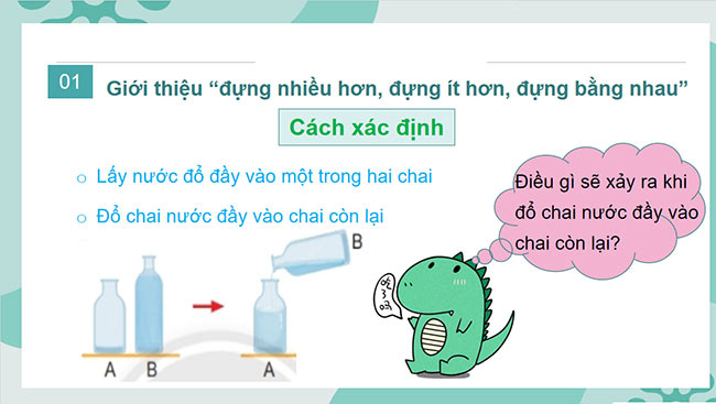PowerPoint Toán 2: Đựng nhiều nước, đựng ít nước