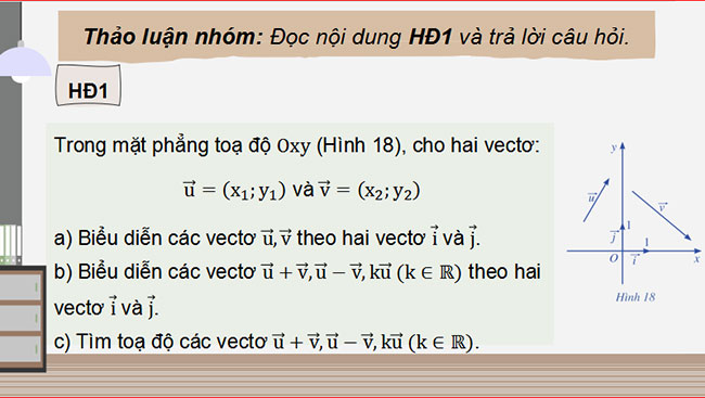 Giáo án PowerPoint Toán 10 Bài 2: Biểu thức tọa độ của các phép toán vectơ