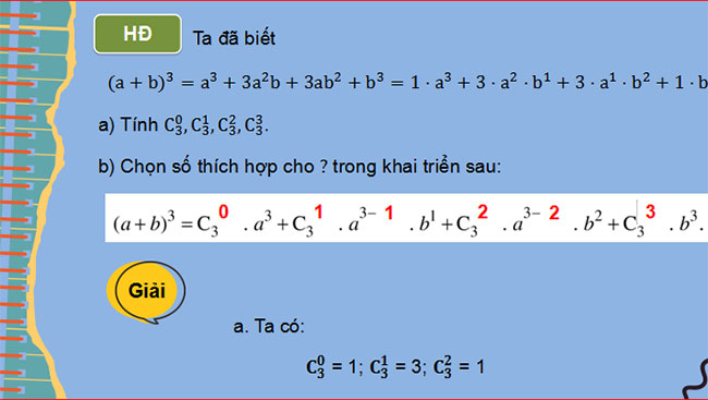 Giáo án PowerPoint Toán 10 Bài 4: Nhị thức Newton