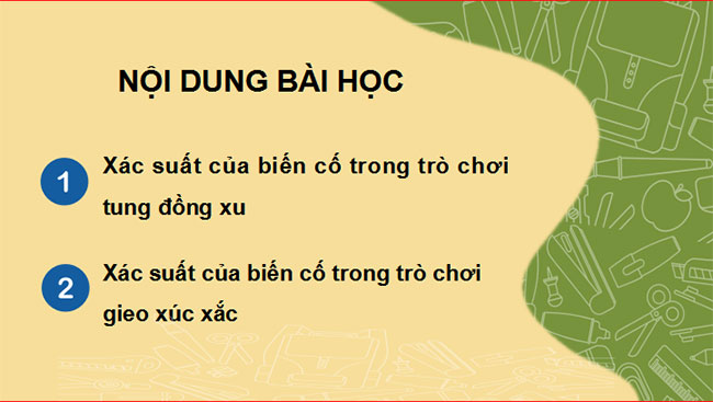 Giáo án PowerPoint Toán 10 Bài 4: Xác suất của biến cố trong một số trò chơi đơn giản