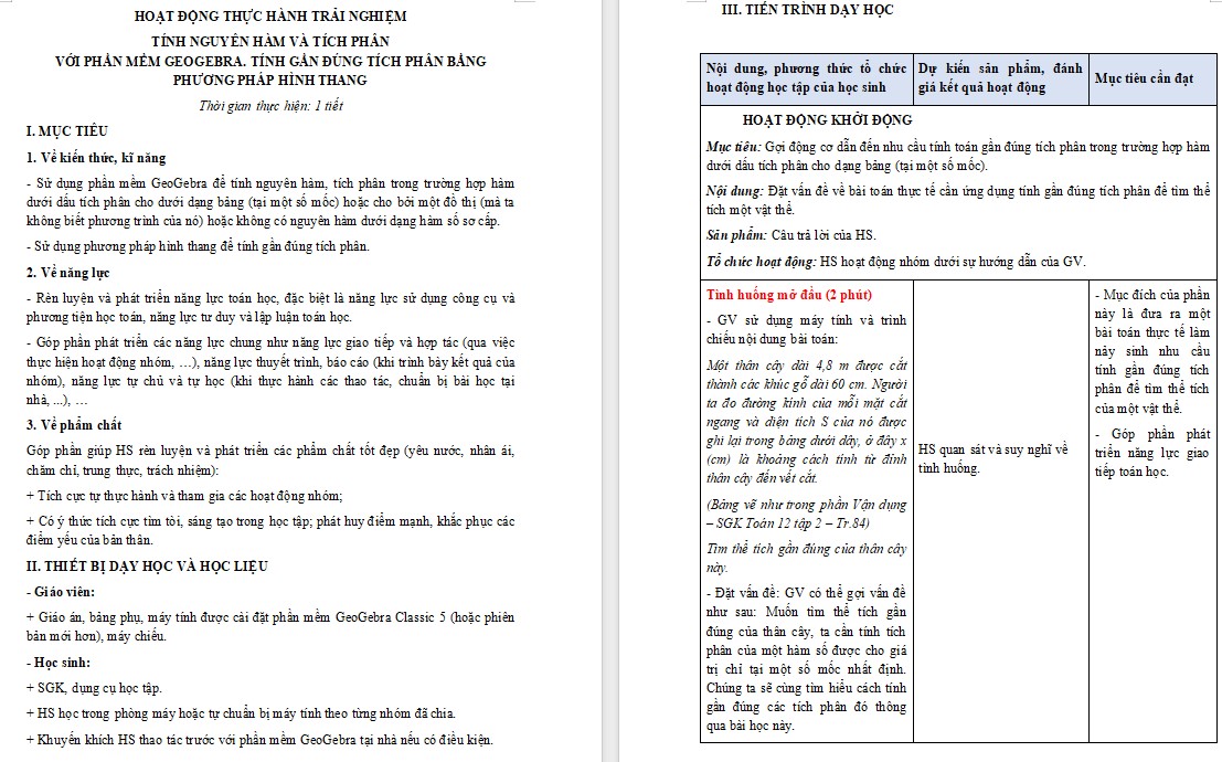 PowerPoint Toán 12 Kết nối tri thức Bài Tính nguyên hàm và tích phân với phần mềm GeoGebra