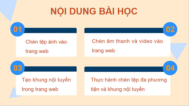Giáo án PowerPoint Tin học 12 Bài 11: Chèn tệp tin đa phương tiện và khung nội tuyến vào trang web