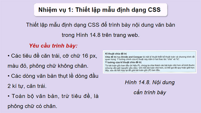 Giáo án PowerPoint Tin học 12 Bài 14: Định dạng văn bản bằng CSS