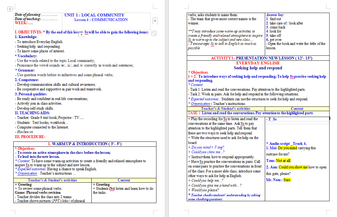 Tiếng Anh 9 Unit 1: Communication 