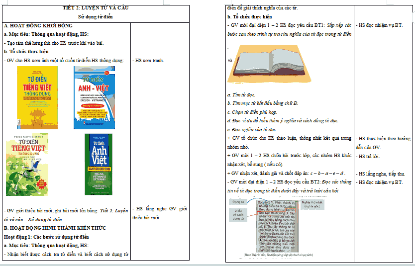 Giáo án Tiếng Việt lớp 5 Bài 17: Sử dụng từ điển