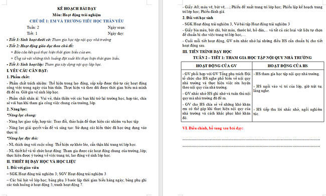 Giáo án Hoạt động trải nghiệm 3 Tuần 2