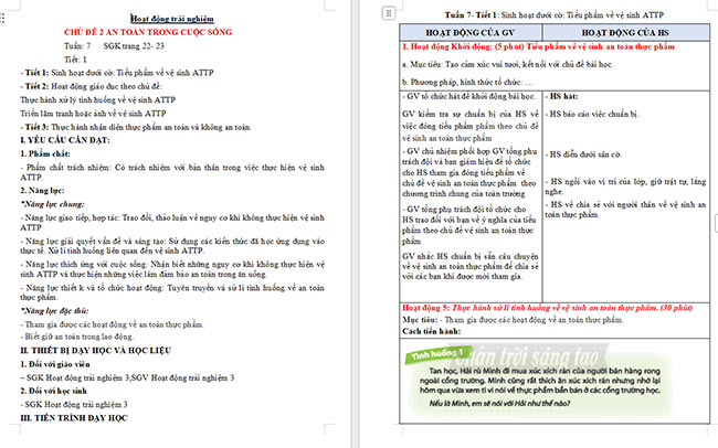 Giáo án Hoạt động trải nghiệm 3 Tuần 7