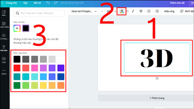 Chọn chữ và chọn màu