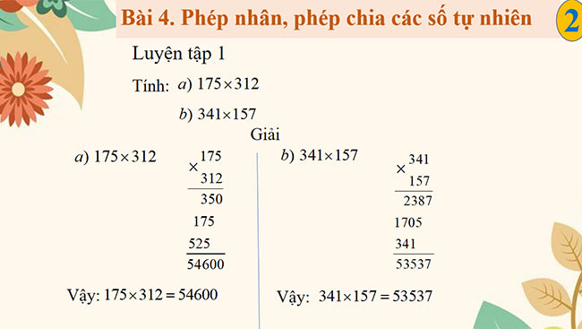 PowerPoint Toán 6 Bài 4: Phép nhân, phép chia các số tự nhiên