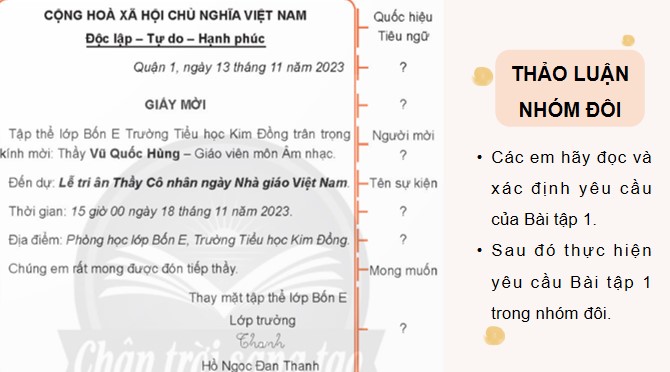 PowerPoint Tiếng Việt 4 Viết giấy mời