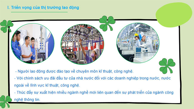 Giáo án PowerPoint Công nghệ 10 Bài 4: Thị trường lao động trong lĩnh vực kĩ thuật công nghệ