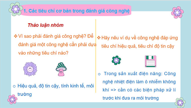 Giáo án PowerPoint Công nghệ 10 Bài 7: Đánh giá công nghệ