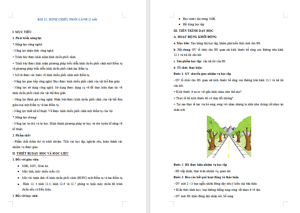 Giáo án PowerPoint Công nghệ 10 Bài 12: Hình chiếu phối cảnh