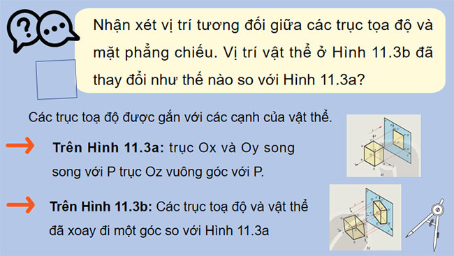 Giáo án PowerPoint Công nghệ 10 Bài 11: Hình chiếu trục đo