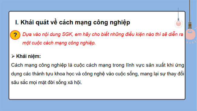Giáo án PowerPoint Công nghệ 10 Bài 6: Cách mạng công nghiệp