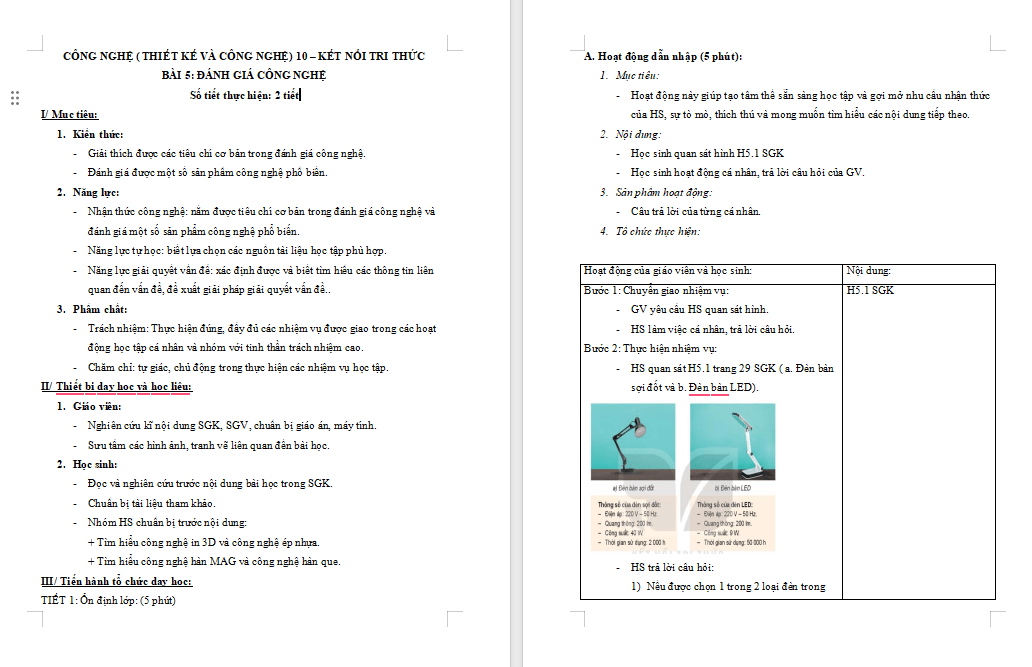 Giáo án PowerPoint Công nghệ 10 Bài 5: Đánh giá công nghệ